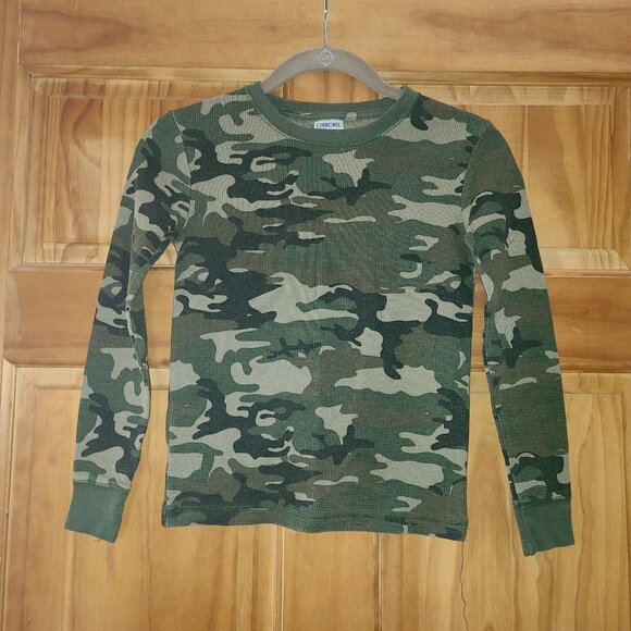 5/$30 Boys Cherokee Thermal Green Camouflage Long Sleeve Top and Pants - Picture 2 of 5